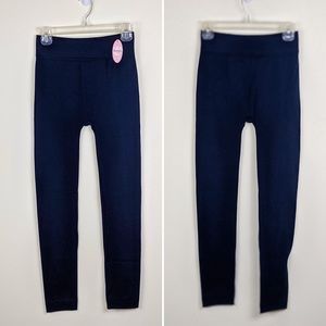 Navy Anemone Fleece Leggings | NWT